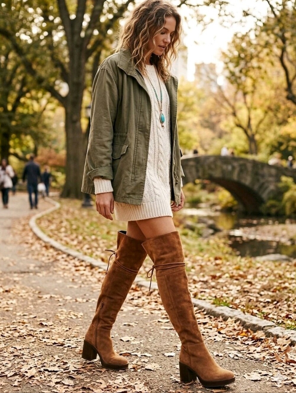 Free People Over The Knee Suede Platform Block Heel Tan Retro 70s Boot Sz 9.5 40